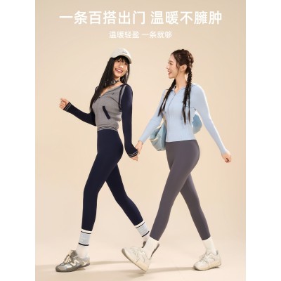 防风零聚酯保暖鲨鱼裤吸湿发热10A抗菌加绒打底裤收腹提臀瑜伽裤图5