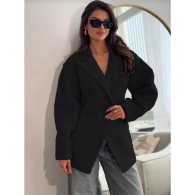 2025秋冬新款女士欧美跨境独立站亚马逊休闲百搭翻领小西装外套图4