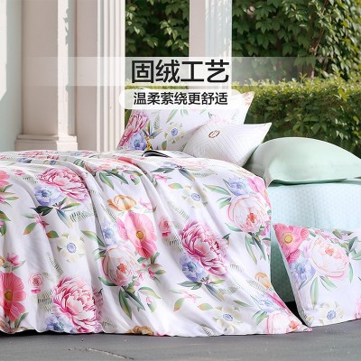 富安娜家纺床上用品四件套床单被套加厚三件套家用磨毛宿舍套件图3