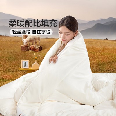 富安娜澳洲进口羊毛被冬被抗菌保暖夏季被芯四季通用春秋加厚被子图5