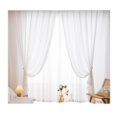 幻影纱透光不透人肌理鱼骨纹窗帘纱晒耐磨防刮加厚鱼尾纱窗纱成品图4