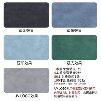 免费刻字笔记本A5厚本子企业定制LOGO商务会议记事仿皮 笔记本批发 2本图2