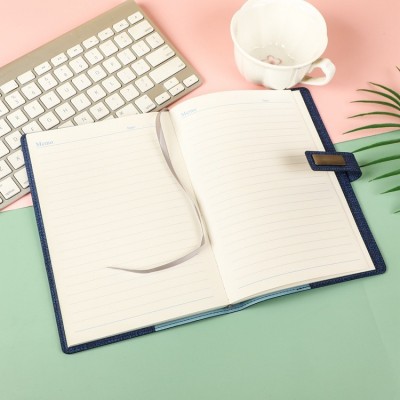 时尚简约记事本仿粗亚麻布艺笔记本可替换内芯创意搭扣商务笔记本 300本图4