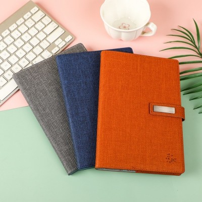 时尚简约记事本仿粗亚麻布艺笔记本可替换内芯创意搭扣商务笔记本 300本