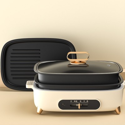 爆款多功能料理锅分体式火锅烧烤煮煎双盘两用电火锅礼品便携 1件图5