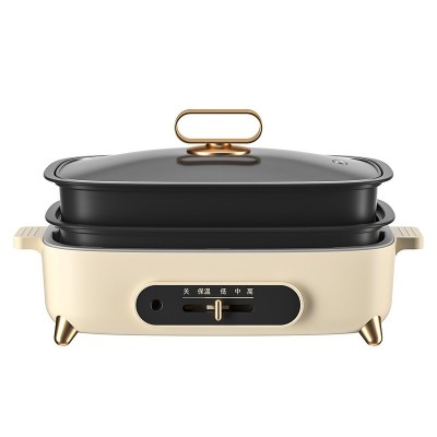 爆款多功能料理锅分体式火锅烧烤煮煎双盘两用电火锅礼品便携 1件图4