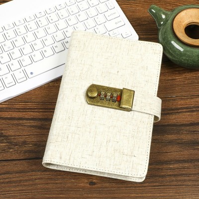 跨境环保A6复古密码锁手账本学生日记笔记本创意礼品素描本彩铅本 2本图2