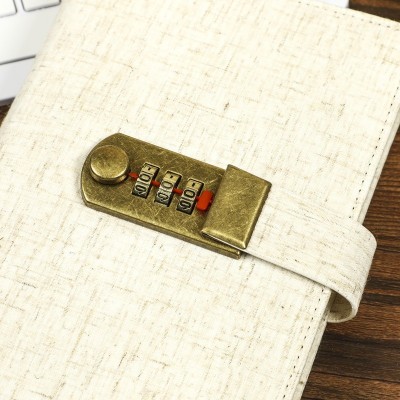 跨境环保A6复古密码锁手账本学生日记笔记本创意礼品素描本彩铅本 2本图4