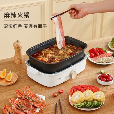 家用电火锅烤肉烧烤一体锅电煮锅早餐锅分体锅多功能料理锅 1件图5