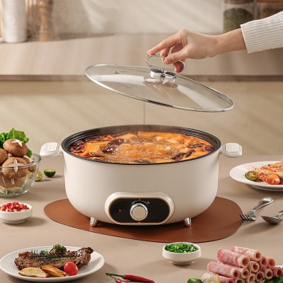 礼品出口6L大容量大火锅煎烤炖煮一体锅电煮锅多功能大锅电热火锅 1件图5