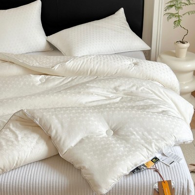 简约轻奢全棉提花大豆纤维被芯双人春秋被子加厚保暖冬被床上用品 1床图3