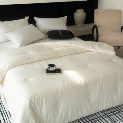 ins简约全棉3D提花大豆被子被芯秋冬加厚保暖200*230cm双人被芯 1床图2