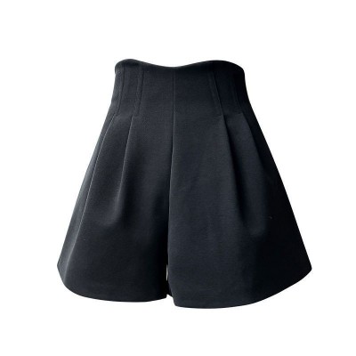 大码毛呢短裤女秋冬季2021新款高腰爆款靴裤百搭显瘦配靴子阔腿裤 2件