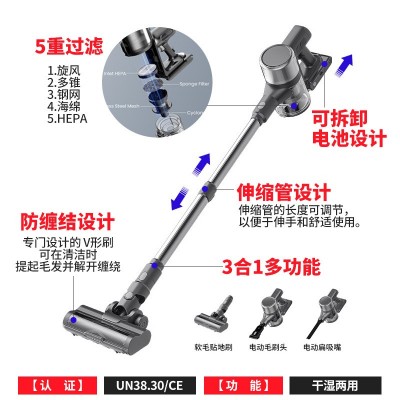 艾杜森手持无线真空吸尘器 大功率强吸力家用便携立式吸尘 器批发图3