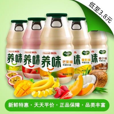 养味牛奶草莓香蕉网红饮料饮品学生早餐酸奶瓶装乳酸菌