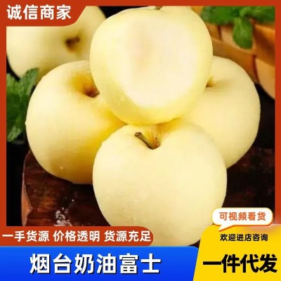 代发正宗山东烟台栖霞黄金奶油富士苹果礼盒装冰糖心当季新鲜水果 1件