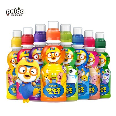 韩国进口pororo啵乐乐儿童果味饮料宝露露瓶啵啵乐果汁饮品批发
