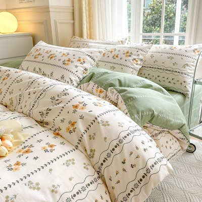 床上四件套纯棉冬天全棉被套床单床品1米5学生宿舍三件套四季通用 1套