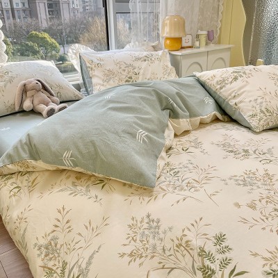 床上四件套全棉1.5纯棉秋冬13372床品碎花被套被罩床单三件套床笠 1套图2