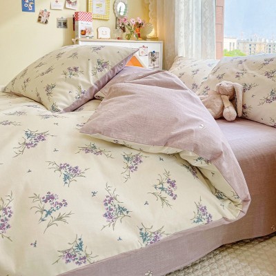 床上四件套全棉1.5纯棉秋冬13372床品碎花被套被罩床单三件套床笠 1套图5