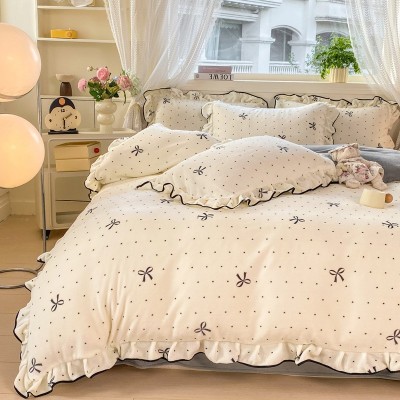 2025冬季新品加厚保暖牛奶绒防静电高端卡通韩版床单被套三四件套 1件图3