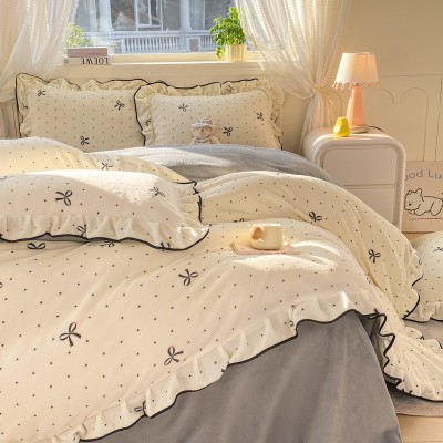2025冬季新品加厚保暖牛奶绒防静电高端卡通韩版床单被套三四件套 1件图4