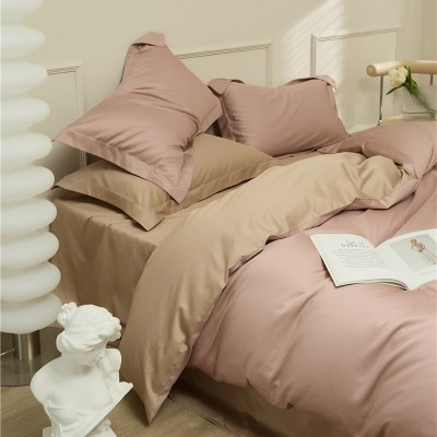 轻奢100支新疆长绒棉四件套1.2m床笠纯棉全棉三件套纯色家用被套 1套图5