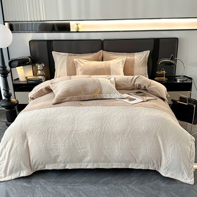 a类雕花牛奶绒四件套冬季加厚保暖高级感床单被套珊瑚绒床上用品 1套图5