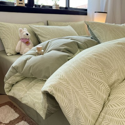 ins风纯棉磨毛四件套加厚保暖全棉三件套床单被套床上用品床笠款 1套图4