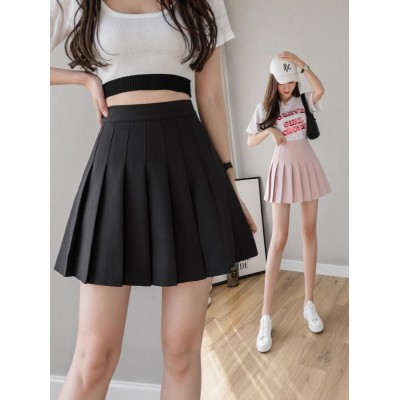 四季短裙女百褶裙JK制服裙子时尚半身裙(加长+安全裤+拉链+纽扣）图2