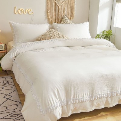 跨境亚马逊簇绒手工工艺波西米亚被套家纺床上用品三件套外贸批发 30套图5