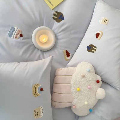 ins可爱卡通100支纯棉新疆长绒棉四件套裸睡柔软床单被套床上用品 1套图5