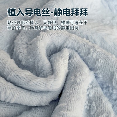 床上用品A类牛奶绒四件套加厚床单被套床笠款四件套雕花套件厂家 1套图2