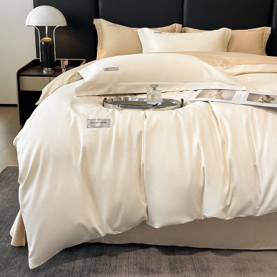 2024新款60支长绒棉四件套全棉被套单床笠式床上用品轻奢风 1套图2