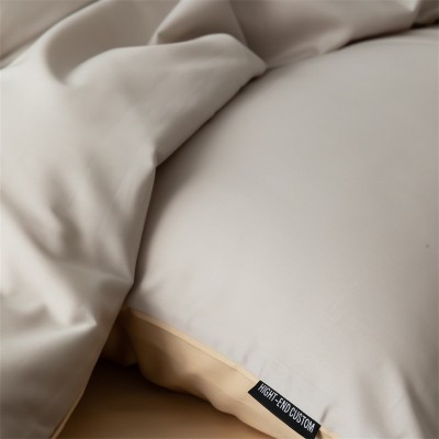 四季通用南通全棉四件套纯色轻奢高级感60支长绒棉薄款轻奢风 1套图2