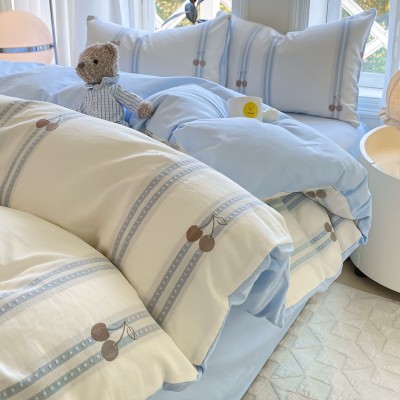 全棉床上四件套纯棉2025年新款小清新被套床单床笠夏季床品三件套 1件图5