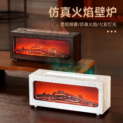 跨境新品壁炉仿真火焰香薰机家用卧室桌面大雾加湿器礼品厂家批发 1个图2
