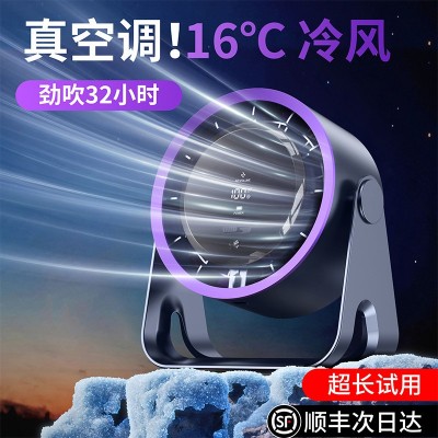 桌面小风扇壁挂台式两用大风力数显办公室桌面风扇学生宿舍电风扇 1台图2