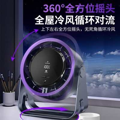 桌面小风扇壁挂台式两用大风力数显办公室桌面风扇学生宿舍电风扇 1台图4