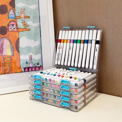 72色 马克笔丙烯学生专用直液式美术儿童安全笔头不透色DIY水彩笔 1盒