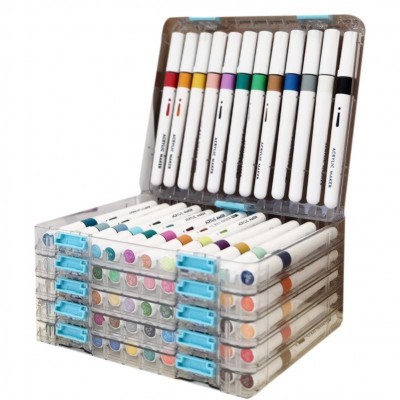 72色 马克笔丙烯学生专用直液式美术儿童安全笔头不透色DIY水彩笔 1盒图4