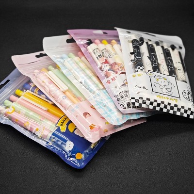 按动中性笔ins风高颜值初中生学生笔考试刷题专用笔0.5mm黑碳素笔 2袋图2