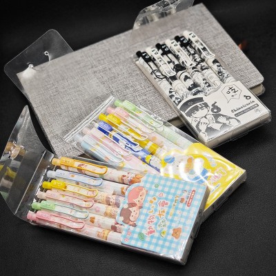 按动中性笔ins风高颜值初中生学生笔考试刷题专用笔0.5mm黑碳素笔 2袋图4