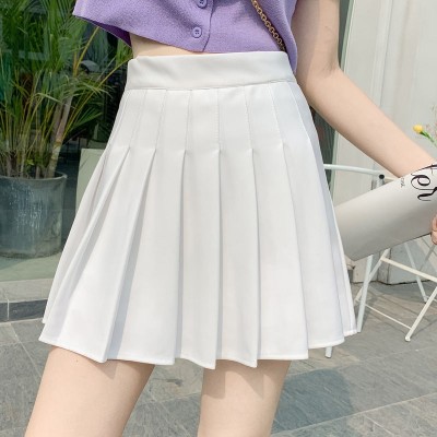 白色jk百褶裙春秋季学院风高腰a字裙显瘦百搭半身裙女灰色短裙子图4