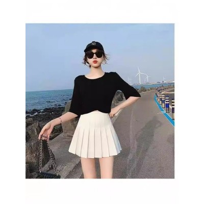 黑色百褶裙女秋冬半身裙夏2024新款高腰显瘦学生a字裙小个子短裙图3