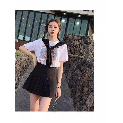 黑色百褶裙女秋冬半身裙夏2024新款高腰显瘦学生a字裙小个子短裙图4