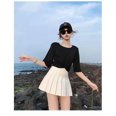 黑色百褶裙女秋冬半身裙夏2024新款高腰显瘦学生a字裙小个子短裙图5