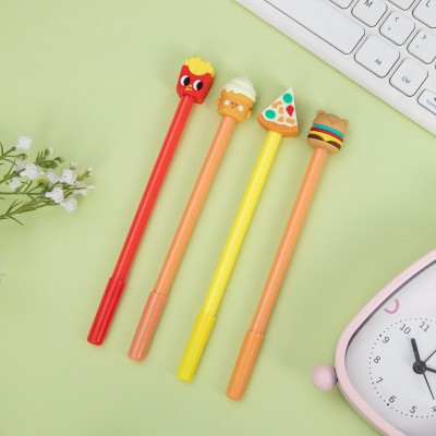 创意文具软胶头可爱卡通中性笔学习办公黑色水性签字笔印刷字0.5 4支图3