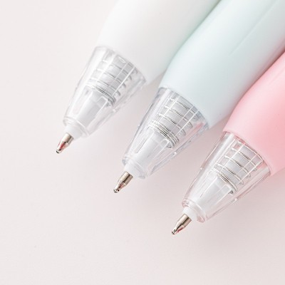 散装卡通ST头按动中性笔透明高颜值学生写字考试笔办公签字黑笔 6支