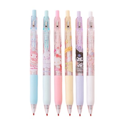 散装卡通ST头按动中性笔透明高颜值学生写字考试笔办公签字黑笔 6支图5